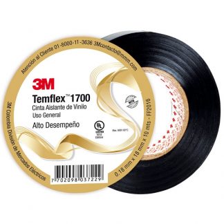 CINTA AISLANTE ELECTRICA 18 MM X 10 MTS TEMFLEX 1700 NEGRA XX100024965